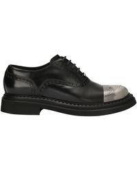 Dolce & Gabbana - Brushed Calf Leather Derby Shoes - Lyst