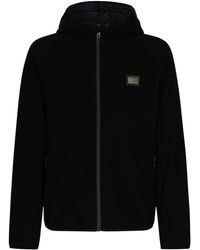 Dolce & Gabbana - Jersey-Jacke mit Kapuze und Branding-Tag - Lyst