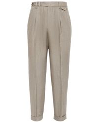 Brunello Cucinelli - Leisure Fit Trousers With Double Pleats - Lyst