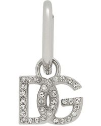 Dolce & Gabbana - Crystal-embellished Logo-charm Hoop - Lyst