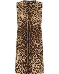 Dolce & Gabbana - Kurzes A-Linien-Kleid aus Charmeuse - Lyst