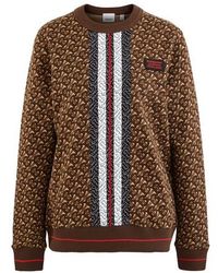 Burberry Tb Crew Neck Sweatshirt - Brown
