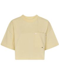 Bottega Veneta - Jersey Cropped T-Shirt With V Pocket - Lyst