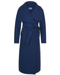 Harris Wharf London Manteau Volcano en laine pressée - Bleu
