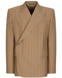 Dolce & Gabbana - Double-Breasted Pinstripe Jacket - Lyst