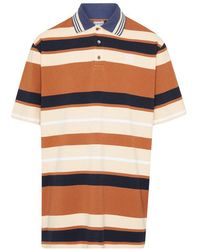 Loewe - Paula's Ibiza Striped Cotton And Linen-Blend Piqué Polo Shirt - Lyst