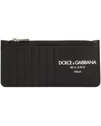 Dolce & Gabbana - Calfskin Card Holder With Logo - Lyst