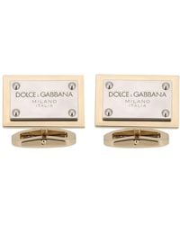 Dolce & Gabbana - Cufflinks With Logo Tag - Lyst