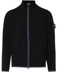 Stone Island - Zip-up Jacket With Logo Patch - Lyst