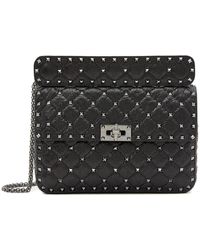 Valentino Garavani Rockstud Medium Shoulder Bag - Black