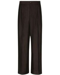 Dolce & Gabbana - Tailored Viscose And Linen Pants - Lyst