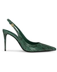 Dolce & Gabbana - Escarpins à bride arrière en cuir imitation python - Lyst