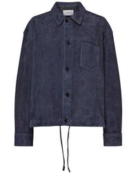 Ami Paris - Suede Button-up Overshirt - Lyst