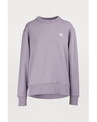 Acne Studios Cotton Fairview Face Sweater - Purple