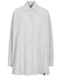 Loewe Stripe Bat Sleeve Shirt - White