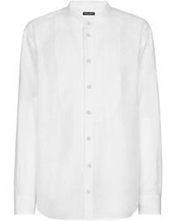 Dolce & Gabbana - Linen Shirt With Embroidery And Shirt-front Detail - Lyst