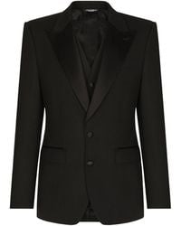 Dolce & Gabbana - Three-piece Sicilia-fit Suit In Stretch Wool - Lyst