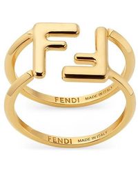 Fendi Ff Rings - Metallic