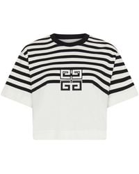 Givenchy - 4g Cotton Striped Short T-shirt - Lyst