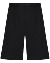 Dolce & Gabbana - Stretch Cotton Shorts With Branded Tag - Lyst