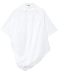 Loewe - Chemise À Manches Courtes Drappée En Coton - Lyst