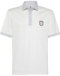 Brunello Cucinelli - Poloshirt mit Tennis-Badge - Lyst
