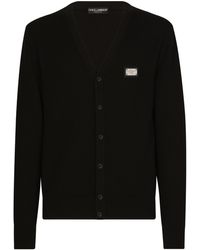 Dolce & Gabbana - Pull à col rond en laine avec étiquette à logo - Lyst