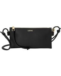 Loewe - Joya Pochette Aus Schwarzem Kalbsnappa - Lyst