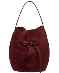 Liffner - Large Belted Suede Bucket Bag - Lyst