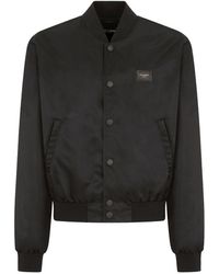 Dolce & Gabbana - Nylon Jacket With Branded Tag - Lyst