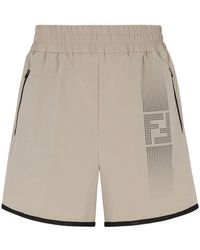 Fendi - Short Trousers With Elasticated Waist - Lyst