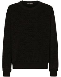 Dolce & Gabbana - Cotton Sweatshirt Flocked Logo - Lyst