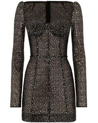 Dolce & Gabbana - Long-sleeved Sequined Corset Dress - Lyst