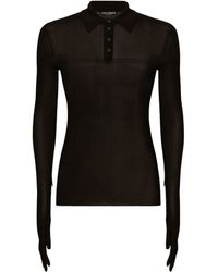 Dolce & Gabbana - Geripptes Poloshirt aus Viskose - Lyst