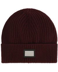 Dolce & Gabbana - Knit Hat With Logo Tag - Lyst