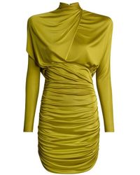 Balmain - Draped Long-Sleeve Mini Dress - Lyst