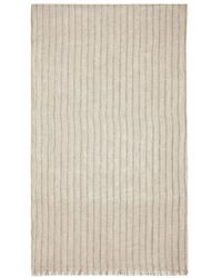 Brunello Cucinelli - Striped Linen-blend Scarf - Lyst