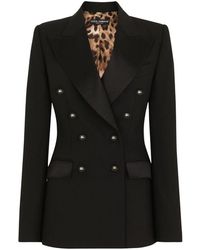 Dolce & Gabbana - Satin And Wool Fabric Jacket - Lyst