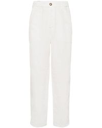 Brunello Cucinelli - Piece-Dyed Gabardine Pants - Lyst