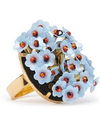 La DoubleJ Blossom Ring - Blue