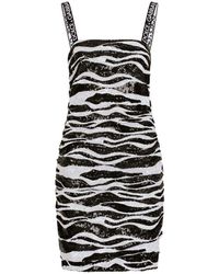 Dolce & Gabbana - Sequin-embellished Zebra Print Mini Dress - Lyst