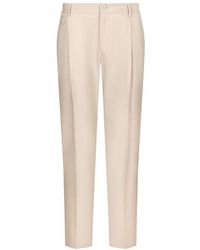 Dolce & Gabbana - Linen Pants With Stretch Waistband - Lyst