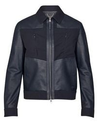 louis vuitton blue leather jacket