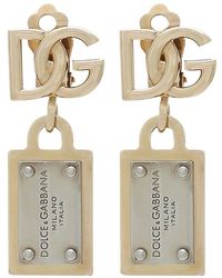 Dolce & Gabbana - Earrings With Dg Logo And Tag - Lyst