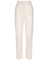 Dolce & Gabbana - Branded Stretch Lace Pants - Lyst