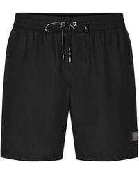 Dolce & Gabbana - Mid-Length Swim Trunks With Branded Plate - Lyst
