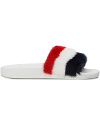 Moncler Mules en fourrure Jeanne - Blanc