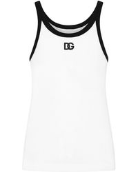 Dolce & Gabbana - Trägershirt mit Logo-Patch - Lyst