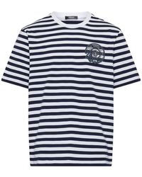 Versace - Nautical Emblem Embroidered Striped Jersey T-shirt - Lyst