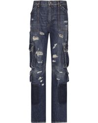 Dolce & Gabbana - Cargo-Jeans aus Denim mit Rissen - Lyst